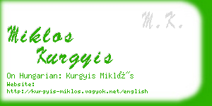 miklos kurgyis business card